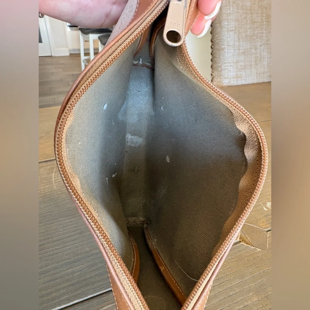 vintage Gucci Cream and Brown Cosmetic Bag